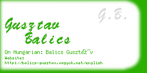 gusztav balics business card